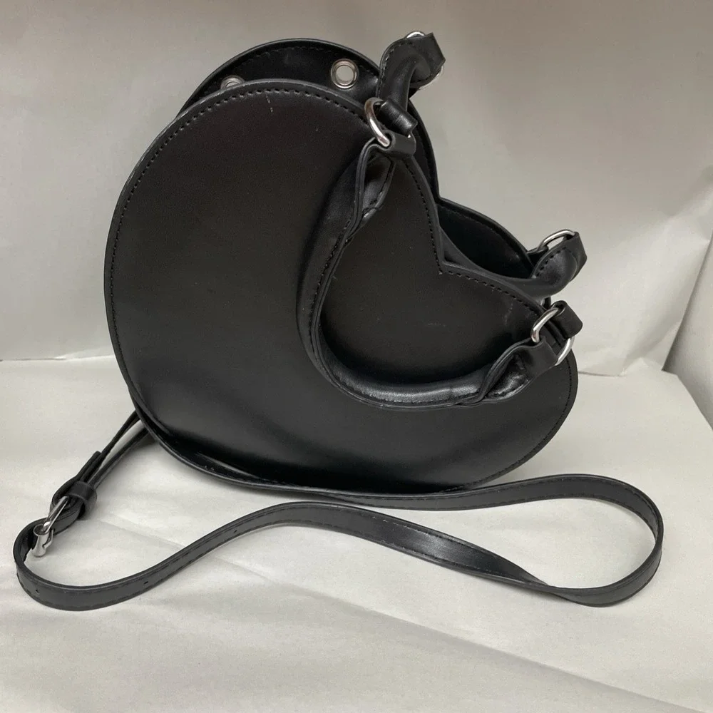 Gothic Style Heart Shaped Spiderweb Purse Black 12
